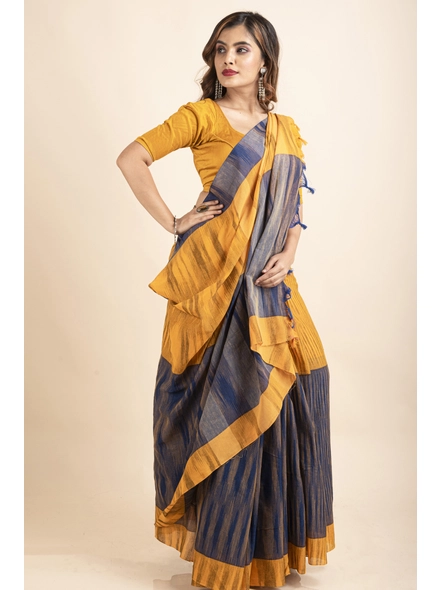 Terracotta Grace Handloom Blended Cotton Saree l