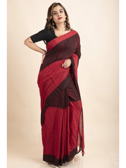 Terracotta Grace Handloom Blended Cotton Saree