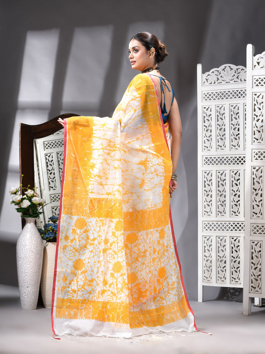 Coral Bloom Silk Cotton Printed Saree