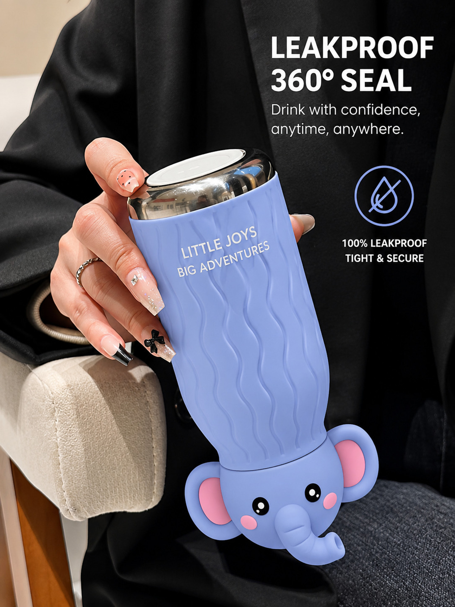 480ml Animal Sipper Water Bottle Flask ll Stainless Steel Flask ll