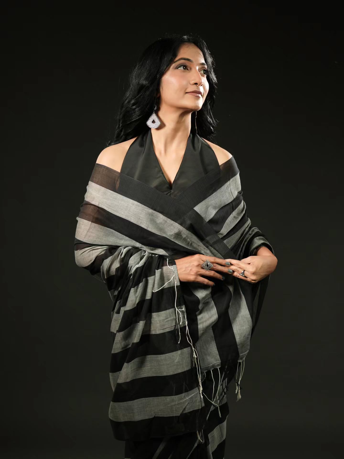Handloom Mal Cotton Strip Saree