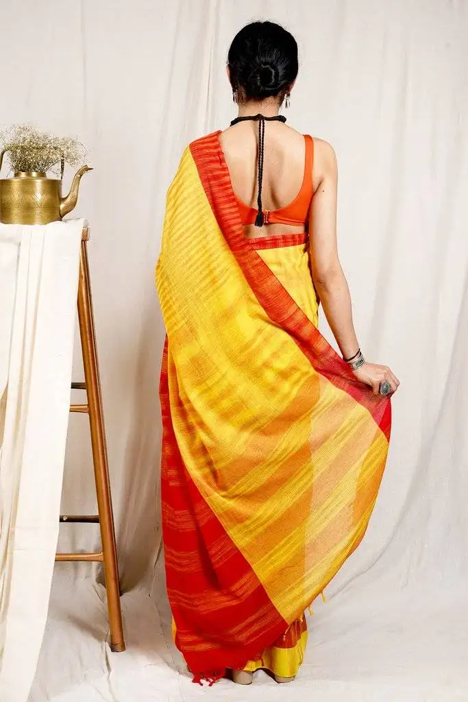 Terracotta Grace Handloom Blended Cotton Saree