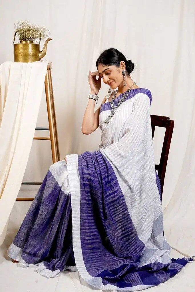 Terracotta Grace Handloom Blended Cotton Saree