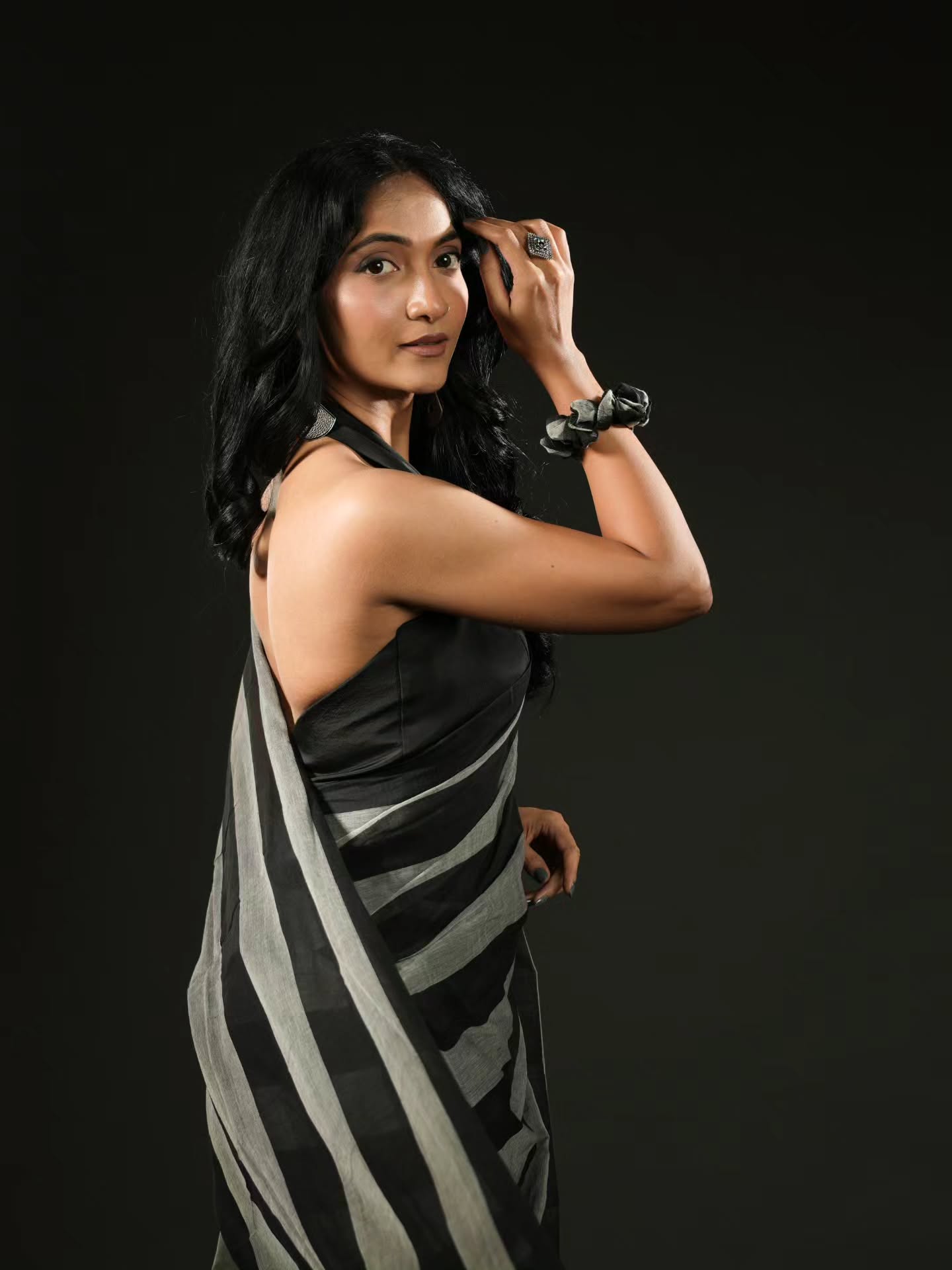 Handloom Mal Cotton Strip Saree
