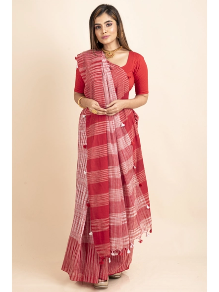 Terracotta Grace Handloom Blended Cotton Saree