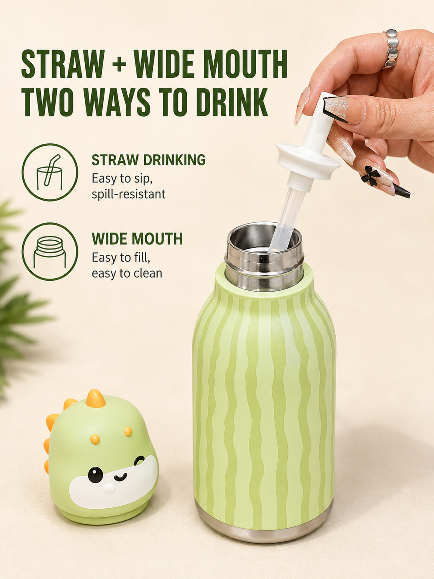 480ml Animal Sipper Water Bottle Flask ll Stainless Steel Flask ll