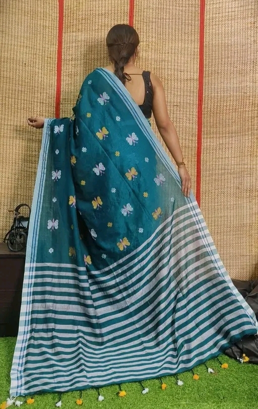Handloom Mal Cotton Butter Fly Saree
