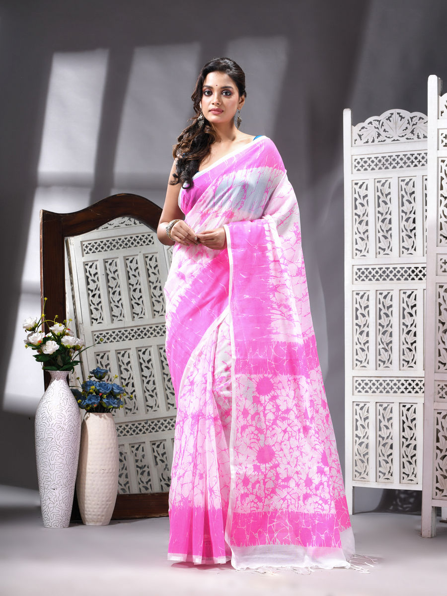Coral Bloom Silk Cotton Printed Saree
