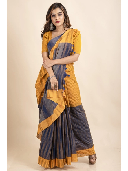 Terracotta Grace Handloom Blended Cotton Saree l