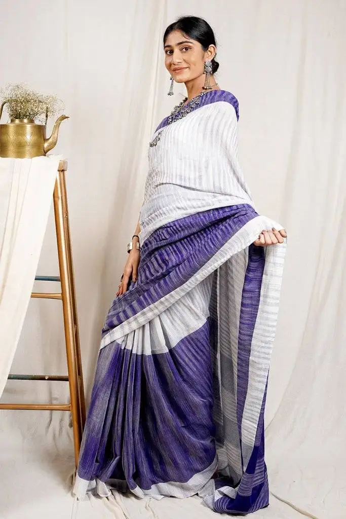 Terracotta Grace Handloom Blended Cotton Saree