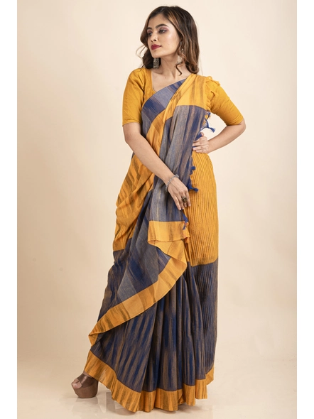 Terracotta Grace Handloom Blended Cotton Saree l
