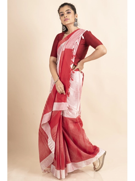 Terracotta Grace Handloom Blended Cotton Saree