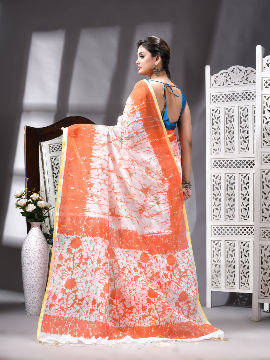 Coral Bloom Silk Cotton Printed Saree