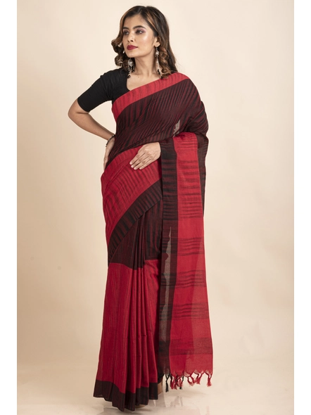 Terracotta Grace Handloom Blended Cotton Saree